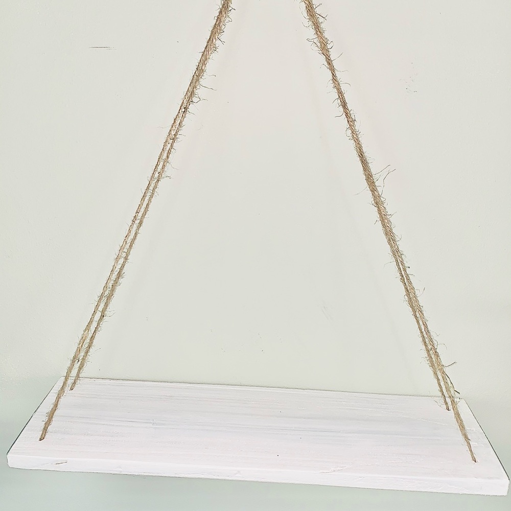 Boho White Wall Hanging Shelf - Picture 3 of 3